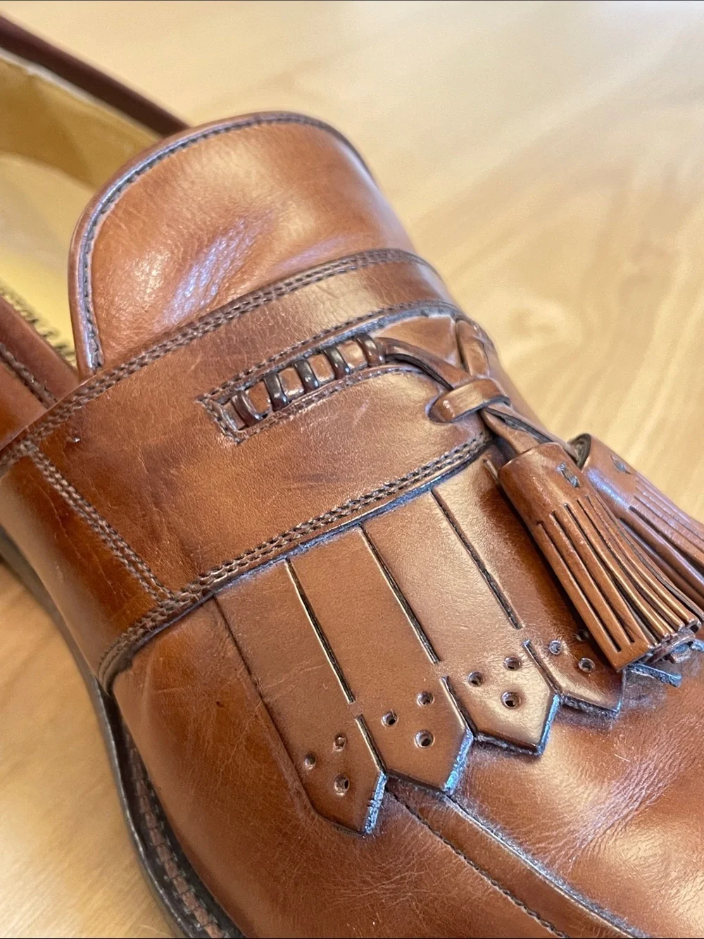 Johnston & Murphy Signature Series Italian Leather Tassel Loafers 11M NEW